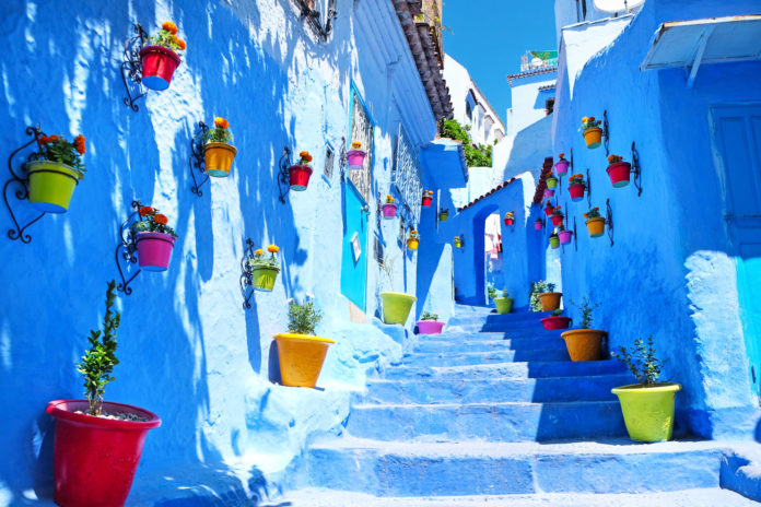 Chefchaouen Straßenansicht von Chefchaouen