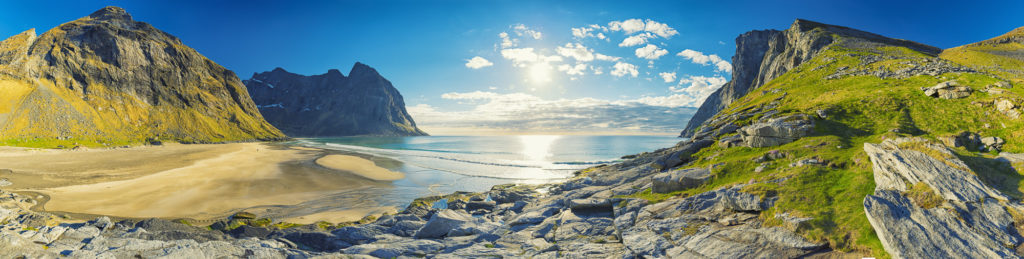 Panorama vom Kvalvika Beach
