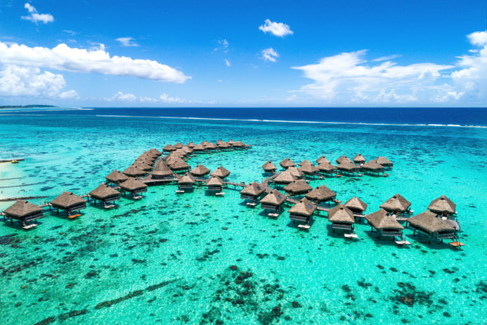 Wasserbungalows Wasserbungalos in Französisch-Polynesien