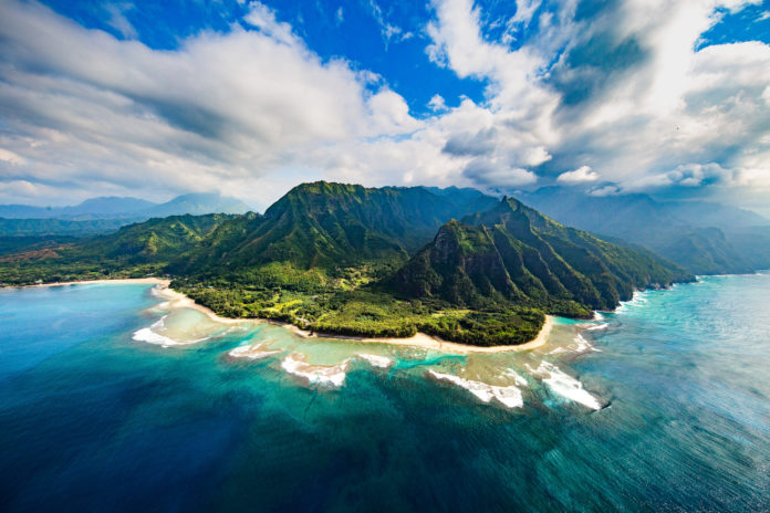 Kauai Die Küste von Kauai von oben
