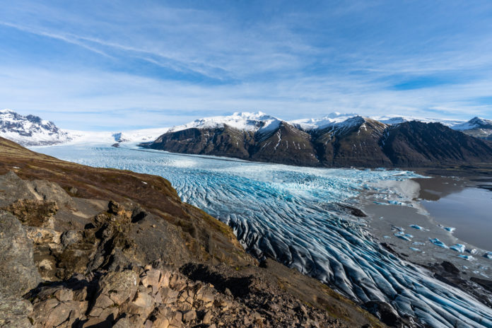 Panorama vom Aussichtspunkt Sjónarnípa im Skaftafell Nationalpark in Island