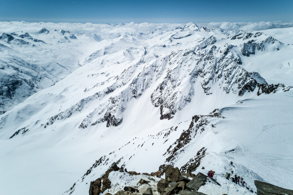 Der Gipfelgrat auf die Wildspitze im Winter